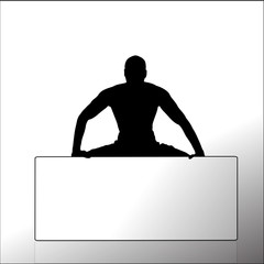 Vector silhouette of a man.