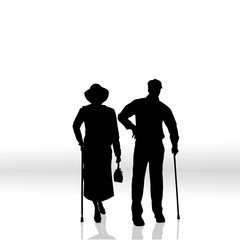 Vector silhouette of couple.