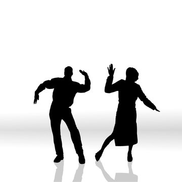 Vector silhouette of couple.