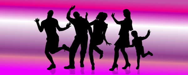 Vector silhouette of a family.