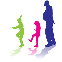 Vector silhouette of family.