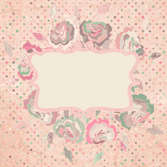 Floral background with polka dot. EPS 8