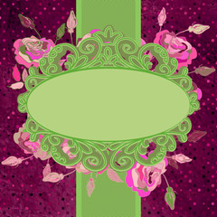 Vintage template with flowers. EPS 8