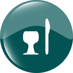 Eat sign icon. Cutlery symbol. Knife and fork. Circles button