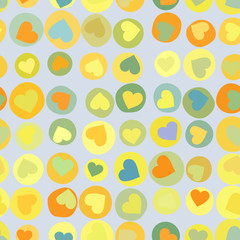 Orange hearts background on beidge.  EPS 8