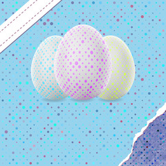 Easter Background with Decorated Eggs. EPS 8