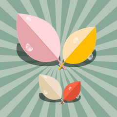 Abstract Leaves Retro Vector Illustration
