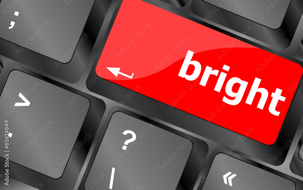 Poster button with bright on computer keyboard. business concept