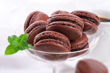 chocolate macarons with cardamom