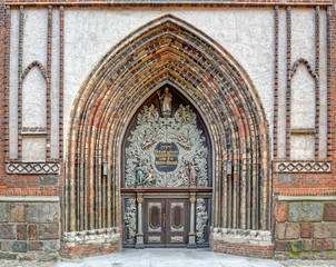 Entrance to the Cathedral St. Nikolai in Stralsund (Germany)