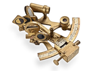 old bronze sextant