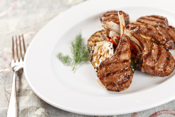 Grilled meat ribs