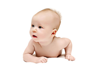 bright picture of crawling baby