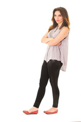Fototapeta premium thinking woman on a white background