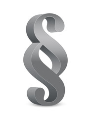 Naklejka premium Paragraph – Graues 3D Paragraphenzeichen