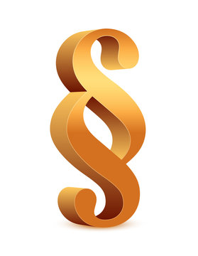 Paragraph &ndash;  3D Paragraphenzeichen in hellorange