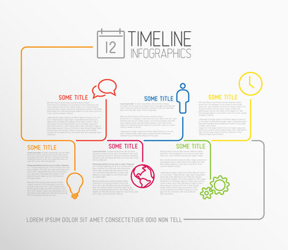 Infographic timeline report template with lines