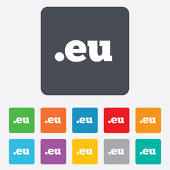 Domain EU sign icon. Top-level internet domain