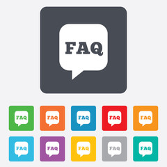 FAQ information sign icon. Help symbol.