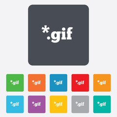 File GIF sign icon. Download image file.