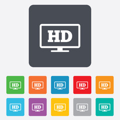 HD widescreen tv. High-definition symbol.