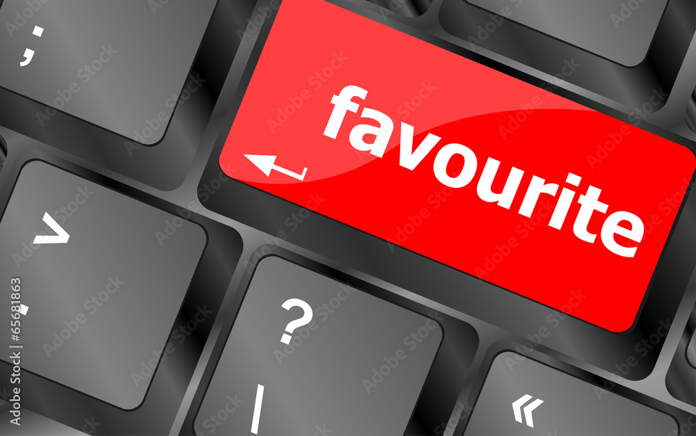 Poster favourite button on computer pc keyboard key
