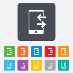 Incoming and outcoming calls sign icon.