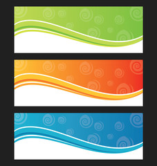 Set of wave background banner or header.