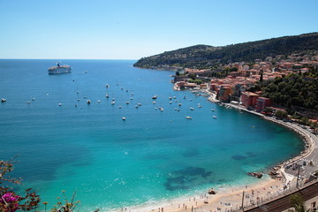 French riviera. View of Villefranche-sur-Mer, Cote d'Azur.