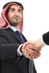 Arab saudi emirates business man handshaking