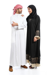 Full body of an arab saudi couple posing together