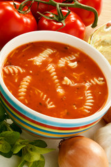 Tomato soup and ingredients