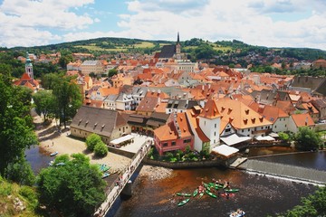 Fototapeta na wymiar View of the old town Cesky Krumlov, Czech Republic