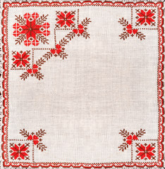 napking embroidered cross-stitch pattern, ethnic ornament