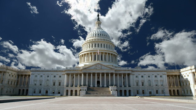 United States Capitol with Churning Clouds