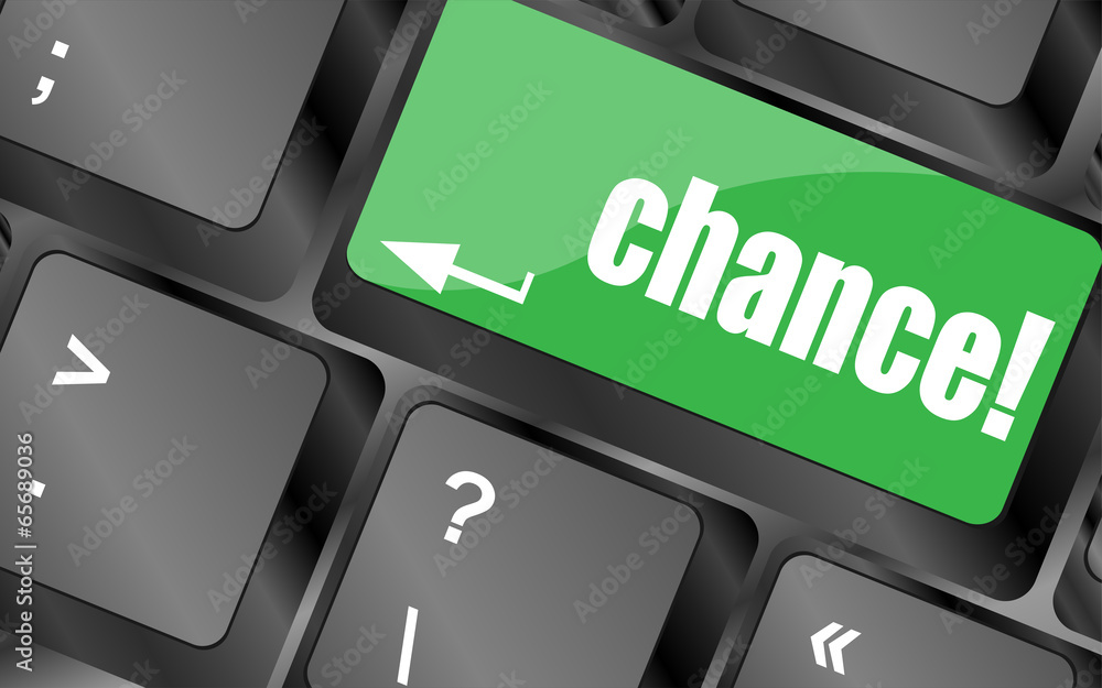 Poster chance button on computer keyboard key
