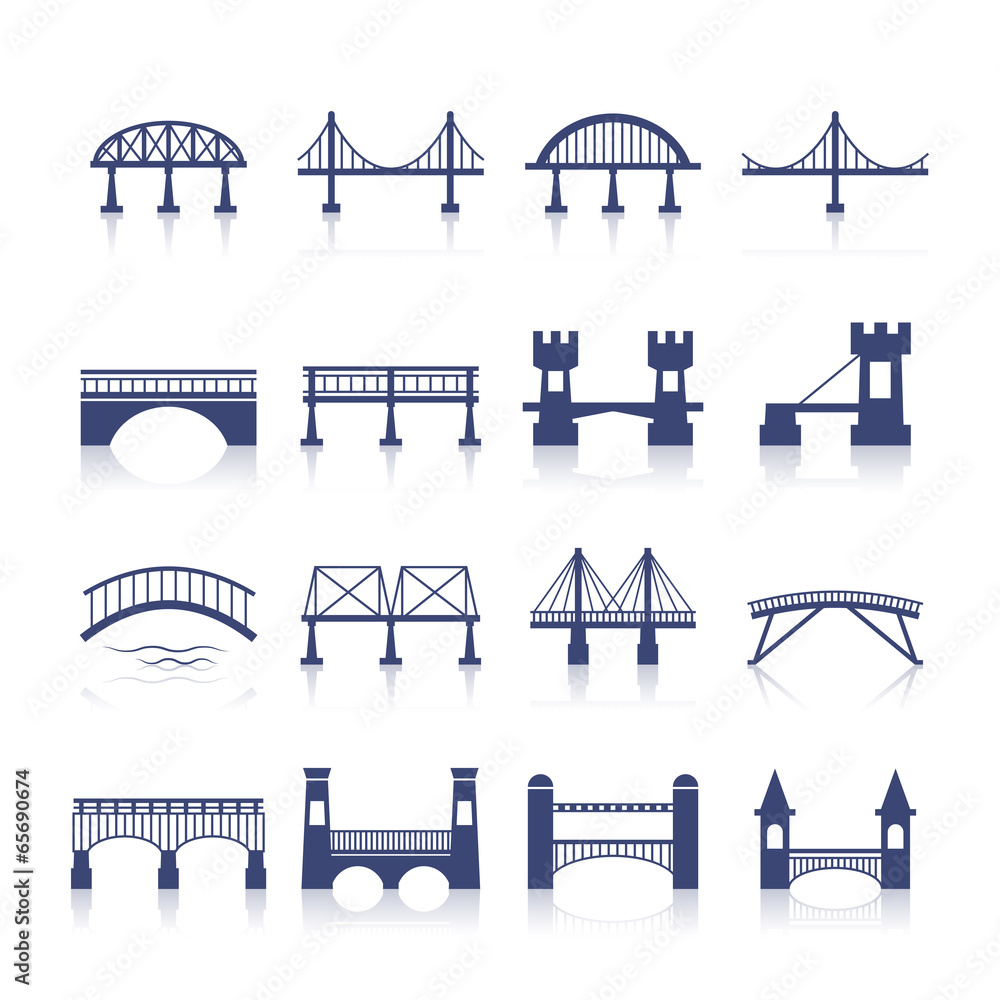 Poster Bridge Icons Set