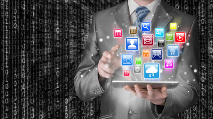 Business man using tablet PC