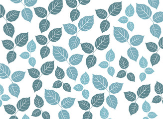 Blue leaf pattern on a white background