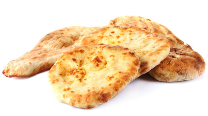 Pita breads isolated on white