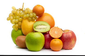 Naklejka na ściany i meble Composition with fruits isolated on a white