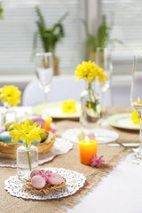 Beautiful holiday Easter table setting