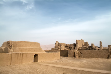 silhouetted view at gaochang ancient city,xin jiang china