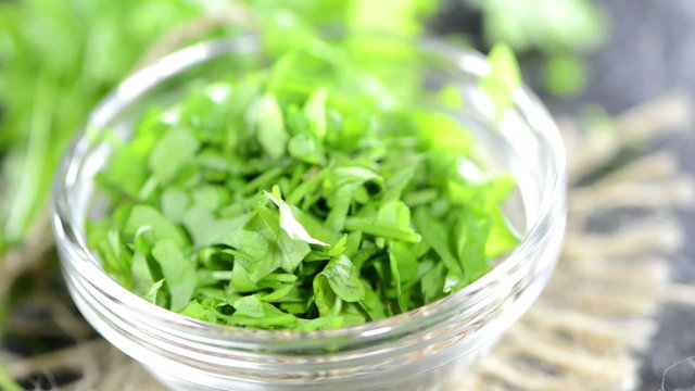 Portion of flat leaf Parsley (loopable HD video file)