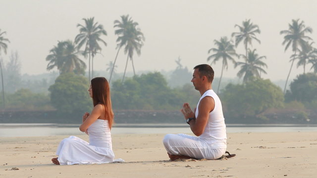 couple meditating