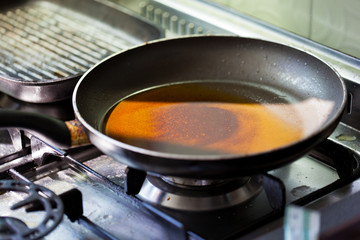 Dirty frying pan