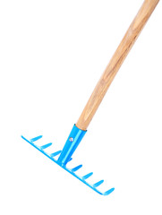 Garden rake isolated on white