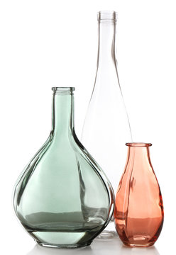 Decorative bottles, isolated on white