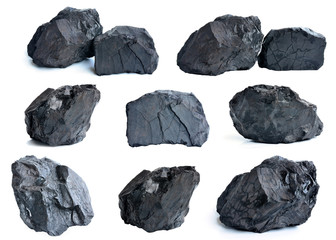 Coal on white background