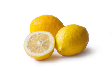 Lemons on white
